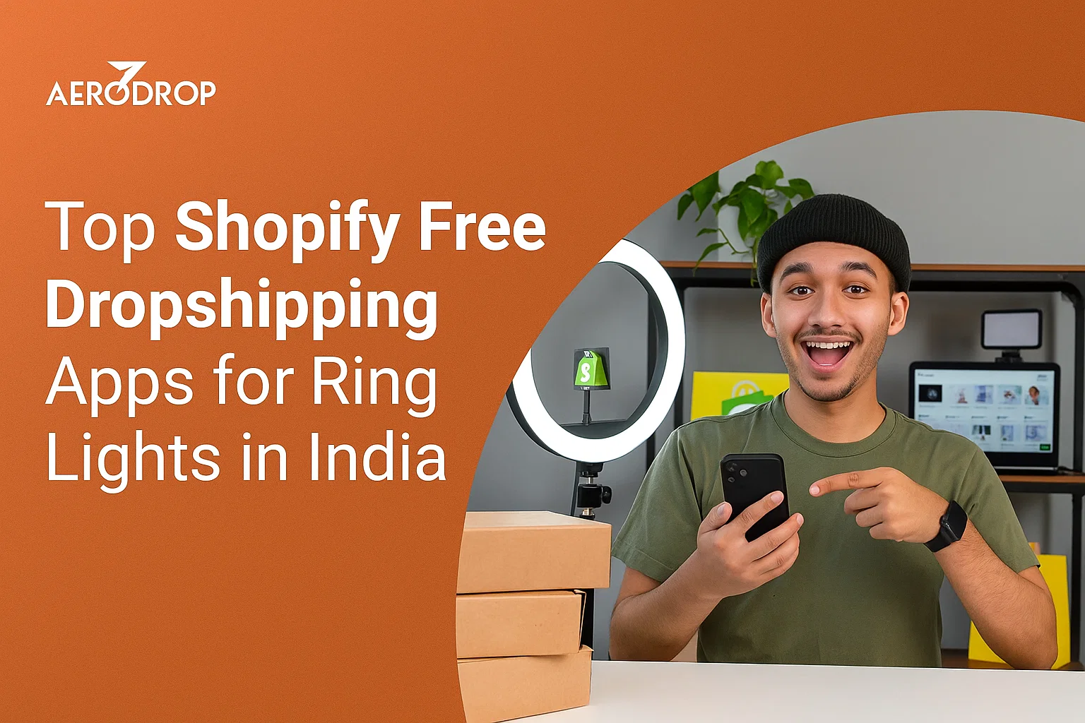 Image showcasing best Shopify dropshipping apps for ring lights